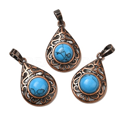 Synthetic Turquoise Pendants G-H065-02R-10-1