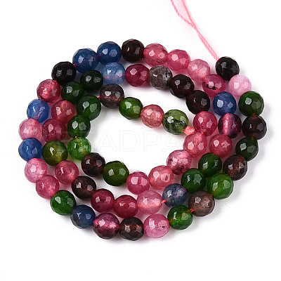 Dyed Natural White Jade Beads Strands G-T139-6mm-60-01-1