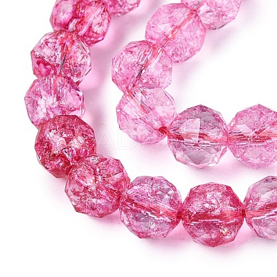 Crackle Transparent Glass Beads Strands GLAA-Q108-02A-12-1