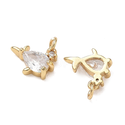 Ocean Brass Pave Clear Cubic Zirconia Pendants CU-CBAF3CF-02P-01-1