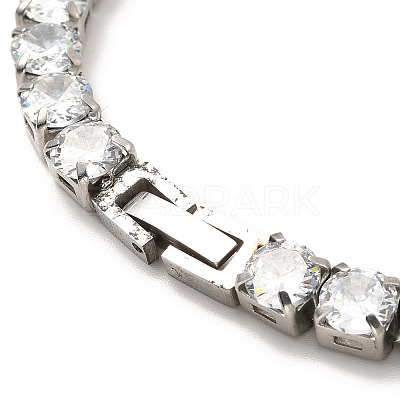 Clear Cubic Zirconia Tennis Necklace NJEW-E038-10B-P-1