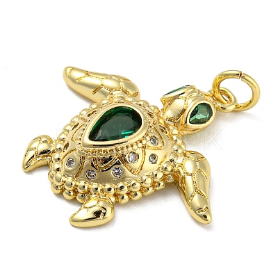 Rack Plating Brass Cubic Zirconia Pendants X-KK-M258-09G-1