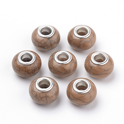Imitation Turquoise Style Resin European Beads OPDL-Q132-06-1