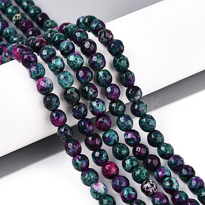 Dyed Natural White Jade Beads Strands G-T139-6mm-60-20-1