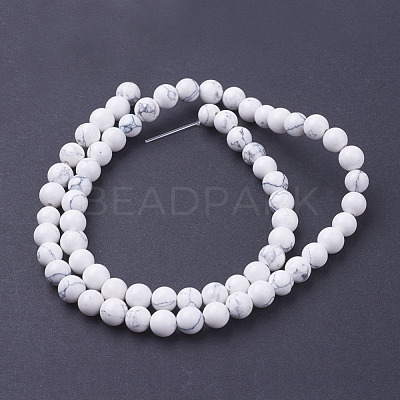 Synthetic Howlite Beads Strands G-E110-6mm-5-1