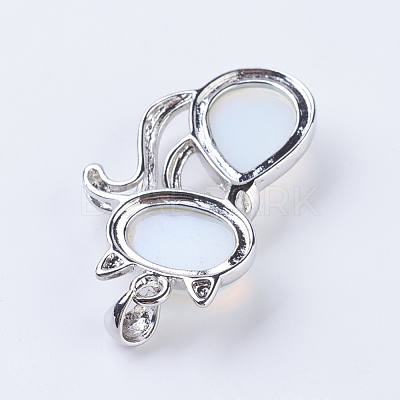 Natural & Synthetic Mixed Stone Kitten Pendants G-P352-B-1