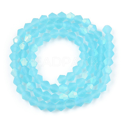 Imitate Austrian Crystal Bicone Frosted Glass Beads Strands EGLA-A039-T2mm-MB20-1