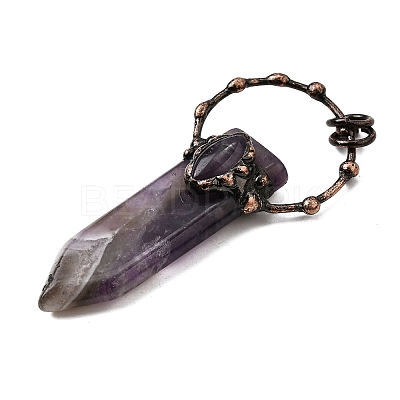Natural Amethyst Sword Shape Big Pendants G-Q350-07I-1