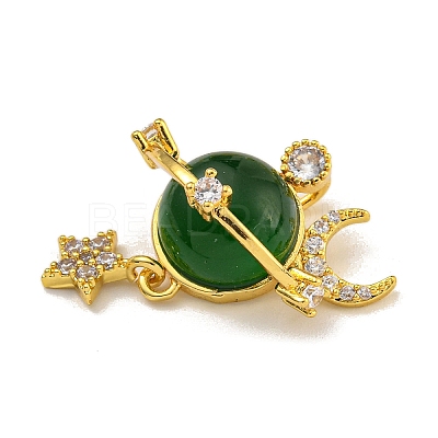 Brass Micro Pave Cubic Zirconia Pendants KK-U035-31G-1