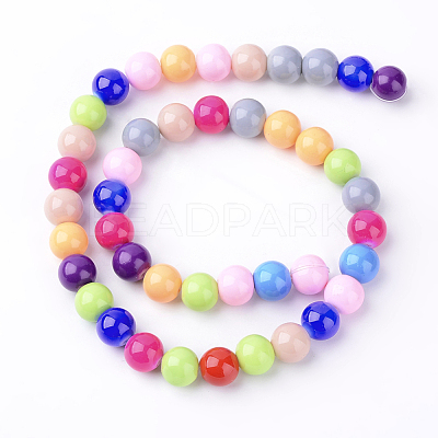 Baking Paint Glass Beads Strands DGLA-MSMC001-12-1