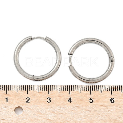 Tarnish Resistant 304 Stainless Steel Huggie Hoop Earrings EJEW-F111B-23mm-P-1