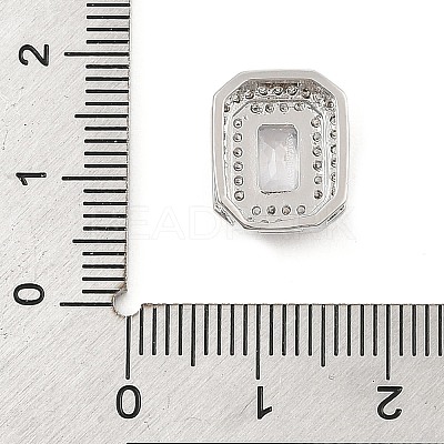 Brass Micro Pave Cubic Zirconia Slide Charms ZIRC-I068-09P-1
