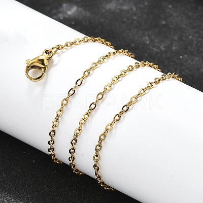 Ion Plating(IP) 304 Stainless Steel Cable Chain Necklaces NJEW-E026-04G-B-1
