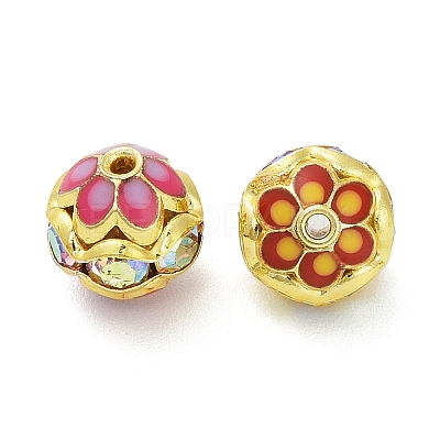 Brass Enamel Beads KK-Q080-01C-1