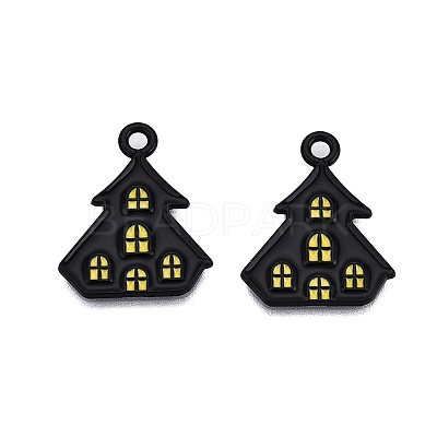Halloween Theme Spray Painted Alloy Enamel Pendants ENAM-T020-09M-1