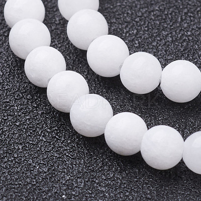 Natural White Jade Beads Strands X-GSR4mmC067-1