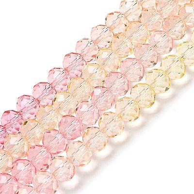 Transparent Painted Glass Beads Strands DGLA-A034-T6mm-A09-1