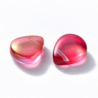 Transparent Spray Painted Glass Beads GLAA-T016-29B-1