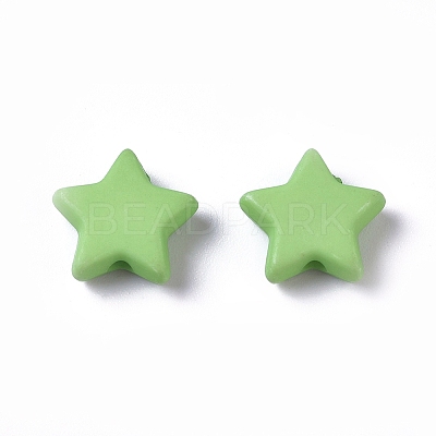Opaque Acrylic Beads X-SACR-WH0002-07D-1