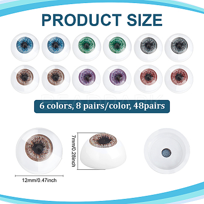 6 Bags 6 Colors Resin Safety Craft Eye DIY-PH0031-24-1