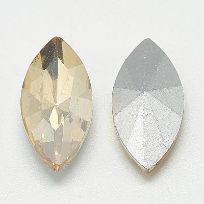 Pointed Back Glass Rhinestone Cabochons RGLA-T083-5x10mm-06-1
