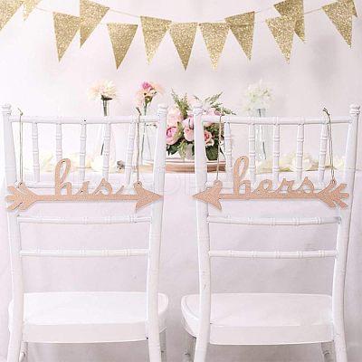 His and Hers Arrow Chair Signs Banner DIY-WH0157-34-1