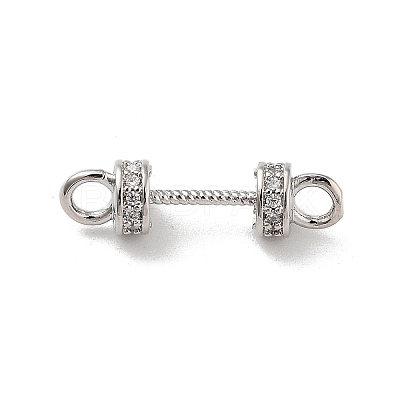 Brass Micro Pave Clear Cubic Zirconia Connector Charms KK-K361-01P-1