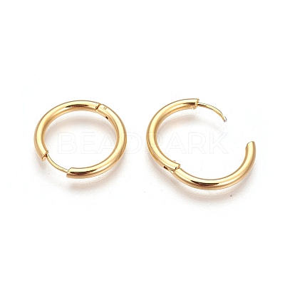 Ion Plating(IP) 304 Stainless Steel Hoop Earrings EJEW-P177-G-21-1