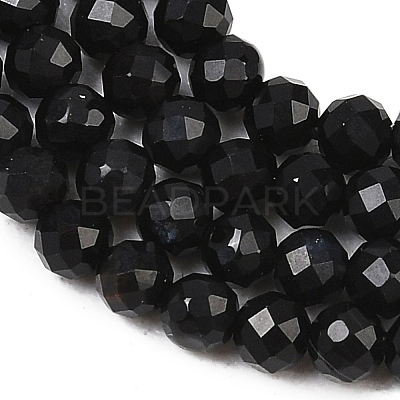 Natural Dyed & Heated Black Onyx Beads Strands LS-G-A129-3mm-25-1