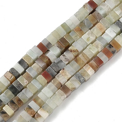 Natural Flower Amazonite Beads Strands G-I394-A11-1