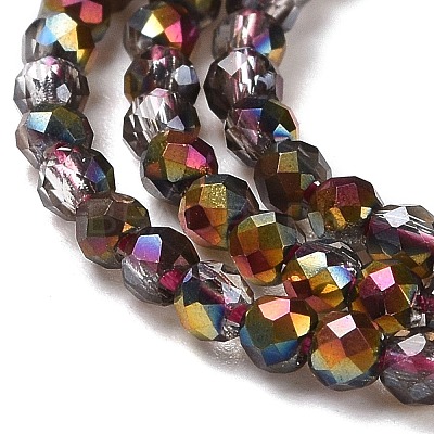 Transparent Electroplate Glass Beads Strands GLAA-H021-01A-HP05-1