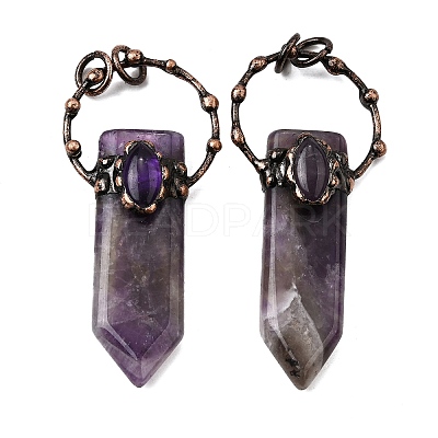 Natural Amethyst Sword Shape Big Pendants G-Q350-07I-1