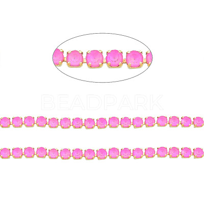 Brass Rhinestone Strass Chains CHC-N017-003A-C06-1