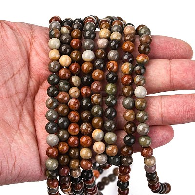 Natural New Ocean Jasper Bead Strands G-G954-01-6mm-1