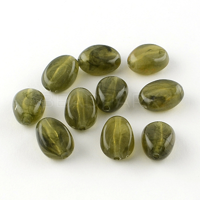 Oval Imitation Gemstone Acrylic Beads OACR-R052-04-1