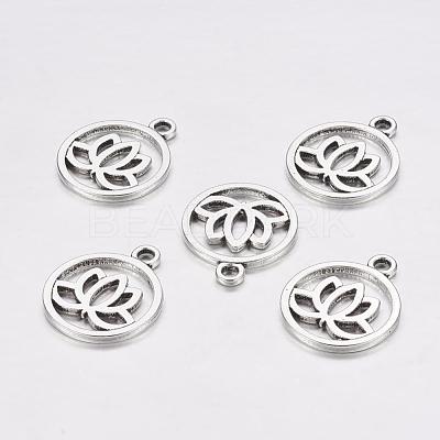 Tibetan Style Filigree Alloy Pendants X-TIBEP-5354-AS-LF-1