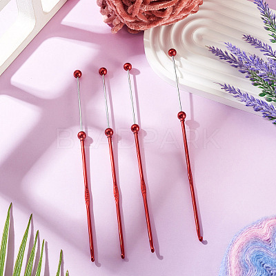4Pcs DIY Alloy Beadable Crochet Hooks AJEW-TA0003-50A-1