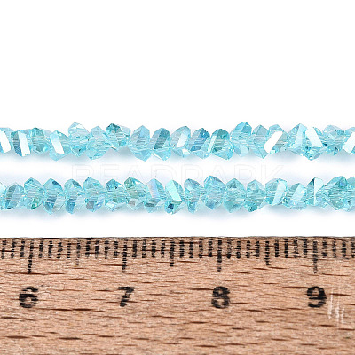 Electroplate Transparent Glass Beads Strands EGLA-Q139-01A-A26-1