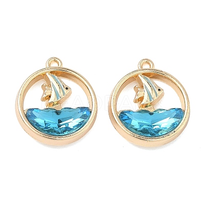 Alloy Glass Pendants FIND-B061-05G-B02-1