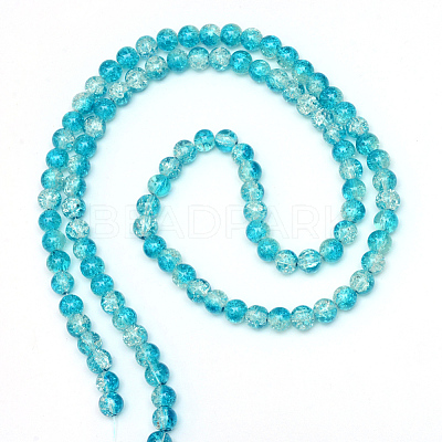 Baking Paint Crackle Glass Bead Strands CCG-S001-10mm-06-1
