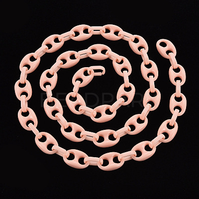 Handmade Opaque Acrylic Coffee Bean Chains CHAC-ZX0001-01H-1