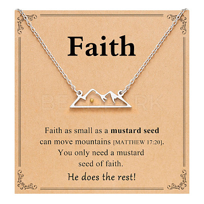 Mountain 201 Stainless Steel Mustard Seed Pendant Necklaces for Women WG511AE-04-1