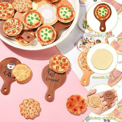 50Pcs 10 Style Resin Imitation Pizza FIND-CJ0004-34-1