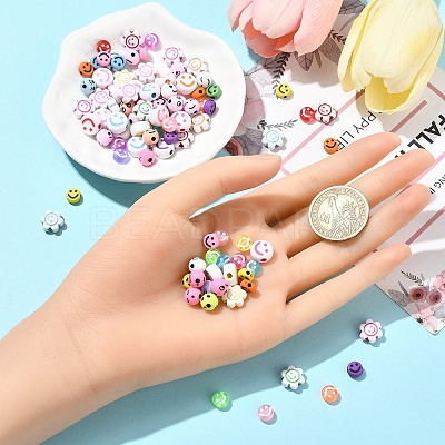 5 Styles Opaque & Transparent Craft Acrylic Beads MACR-YW0003-48A-1