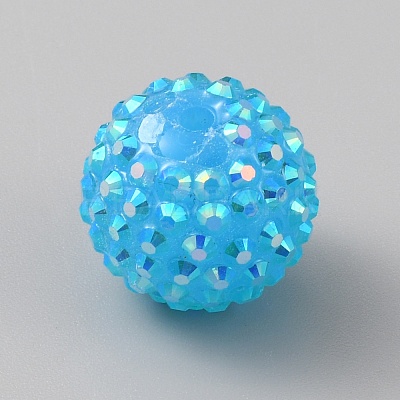 AB Color Plated Acrylic Rhinestone Beads KY-WH0001-039A-1
