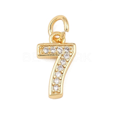 Brass Micro Pave Clear Cubic Zirconia Charms KK-G544-04G-07-1
