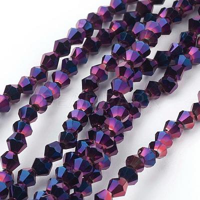 Electroplate Glass Beads Strands EGLA-J026-3mm-F17-1