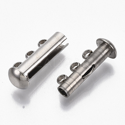 Tarnish Resistant 304 Stainless Steel Slide Lock Clasps STAS-S079-158P-1