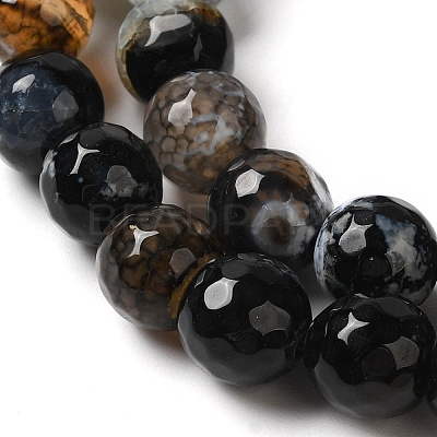 Dyed & Heated Natural Fire Crackle Agate Beads Strands G-P539-B01-10-1