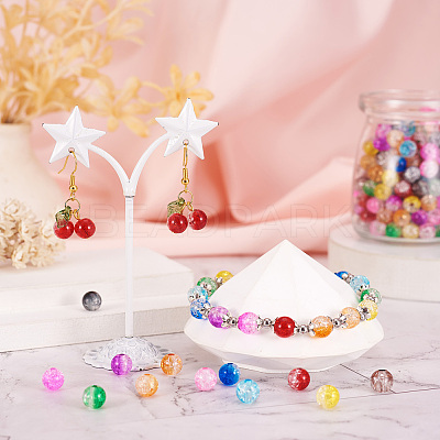 Two Tone Transparent Crackle Acrylic Beads CACR-TA0001-01-1